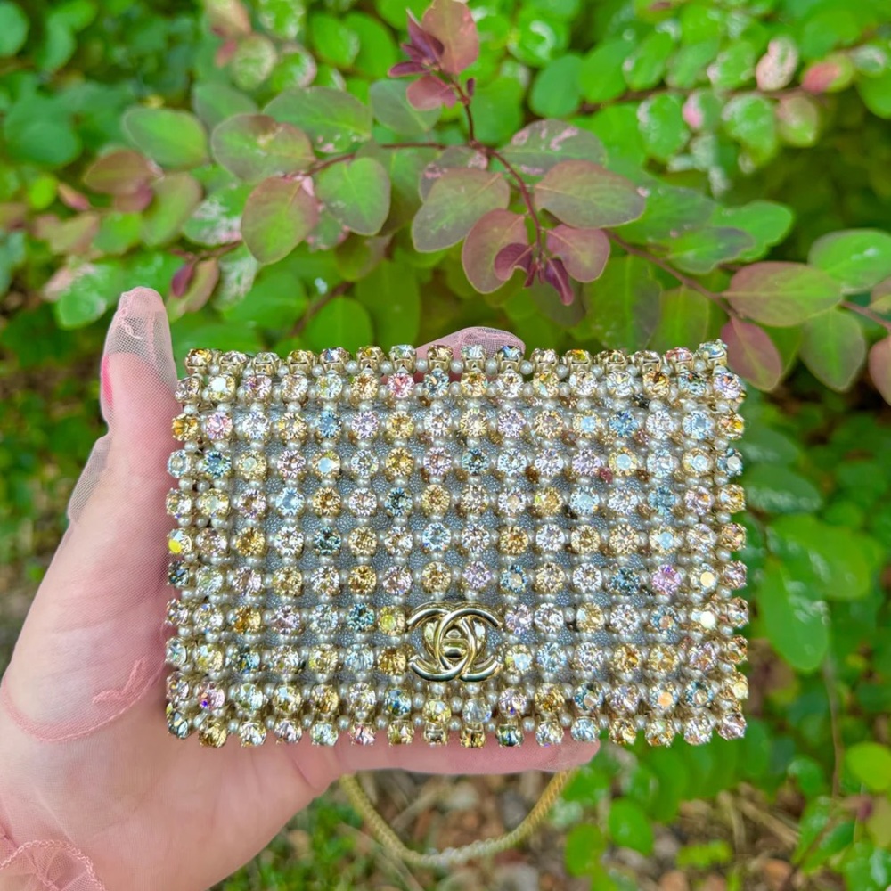 Chanel Multicolor Strass Pearl Mini Evening Bag